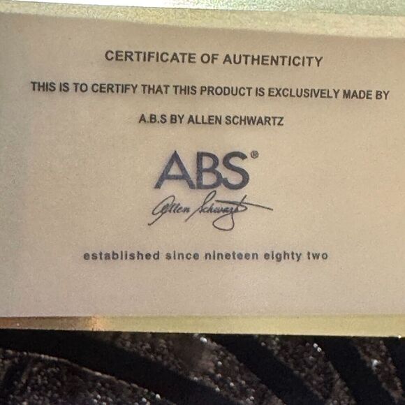 ABS Allen Schwartz Dress Size 8 Black Gold Art Deco Bow Mini Party NEW - Picture 7 of 11